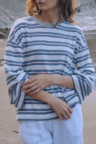 Gemma Striped Long Sleeve - Ocean Stripe