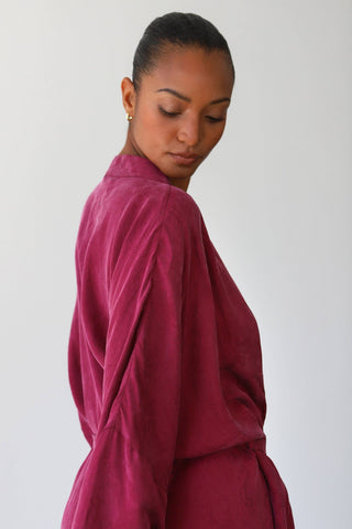 Cozy purple women's long robe
