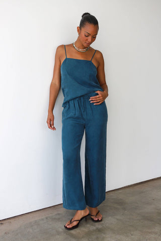 Comfortable women's lounge pants in teal
