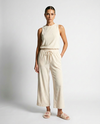 Beige comfy jumpsuit