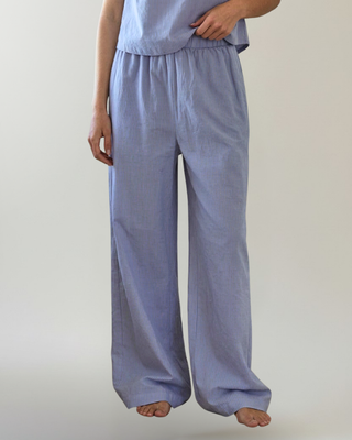 Light blue stipe lounge pants