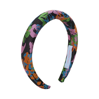 Colorful black and floral-patterned headband