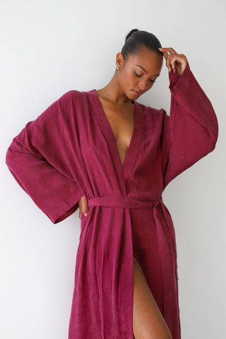 Purple luxury women’s lounge robe