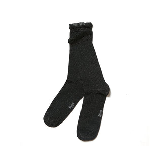 Soft Ruffle Metallic Socks