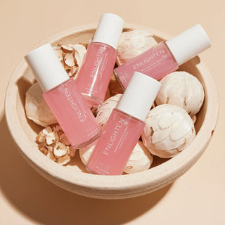Pink  bottles of M.S Skincare Enlighten Glycolic Acid treatment