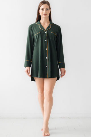 Classic Luxury Sleep Shirt in Brushed Pima Cotton