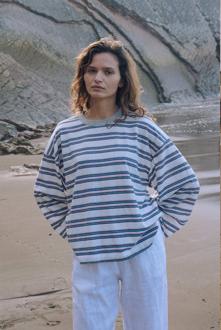 Gemma Striped Long Sleeve - Ocean Stripe